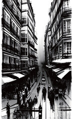 paris street vector sketch - 583314747