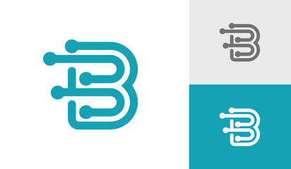 Letter B technology initial monogram logo design vector © Pirage Design