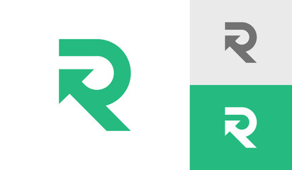 Letter R initial monogram with arrow symbol logo design vector