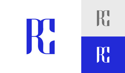 Letter RC initial monogram logo design vector