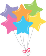 賑やかな風船のイラスト