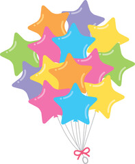 賑やかな風船のイラスト