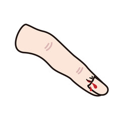 ささくれから血が出た指のイラスト