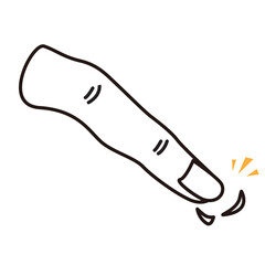 爪を切った指の線画イラスト