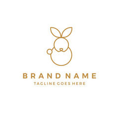 Rabbit monoline minimalistic logo icon for your company vector illustration