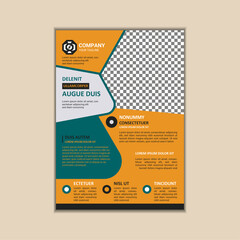 Corporate business flyer template simple and clean a4 size vector design