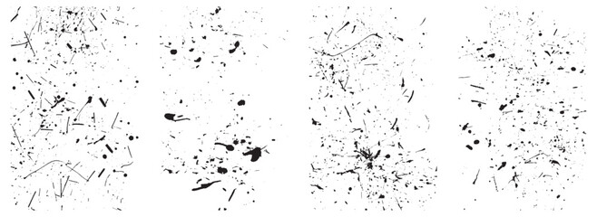 Set of Black and White Distressed Textures. Grunge Backgrounds and Overlays. EPS 10.
