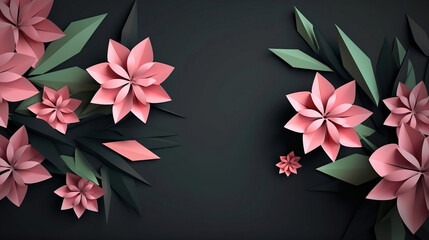 Origami flowers background wallpaper