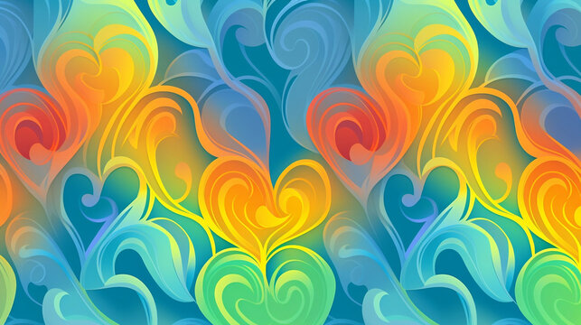 Abstract colorful background with hearts shapes