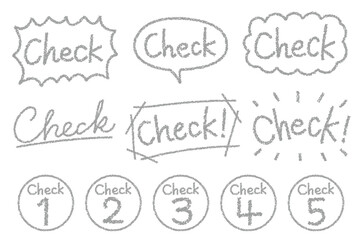 クレヨン素材　手描きのいろいろなcheckセット