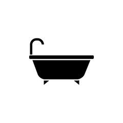 Bathtub icon vector logo design template flat style