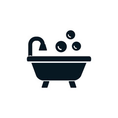 Bathtub icon vector logo design template flat style