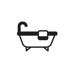 Bathtub icon vector logo design template flat style