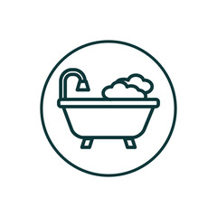 Bathtub icon vector logo design template flat style