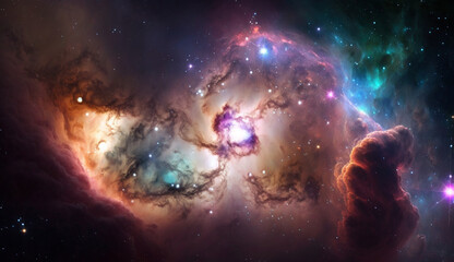 Fototapeta na wymiar 宇宙空間に浮かぶ星雲