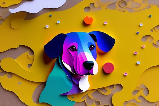 A dog  paper quiling