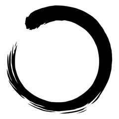 Enso Zen Japanese Circle Brush Stroke Logo Icon Illustration Vector