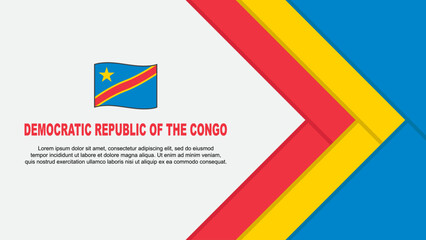 Democratic Republic Of The Congo Flag Abstract Background Design Template. Democratic Republic Of The Congo Independence Day Banner Cartoon Vector Illustration. Cartoon