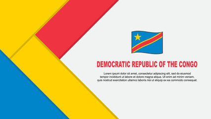 Democratic Republic Of The Congo Flag Abstract Background Design Template. Democratic Republic Of The Congo Independence Day Banner Cartoon Vector Illustration.  Illustration