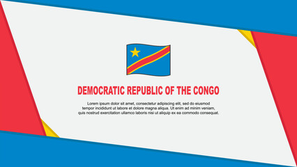 Democratic Republic Of The Congo Flag Abstract Background Design Template. Democratic Republic Of The Congo Independence Day Banner Cartoon Vector Illustration.  Independence Day