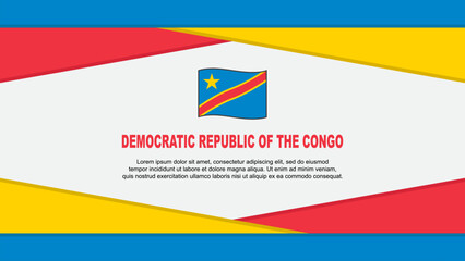 Democratic Republic Of The Congo Flag Abstract Background Design Template. Democratic Republic Of The Congo Independence Day Banner Cartoon Vector Illustration. Democratic Republic Of The Congo Vector
