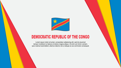 Democratic Republic Of The Congo Flag Abstract Background Design Template. Democratic Republic Of The Congo Independence Day Banner Cartoon Vector Illustration. Democratic Republic Of The Congo Flag