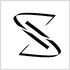 Letter S icon black color. Vector Illustration for Icon, Symbol, Logo etc