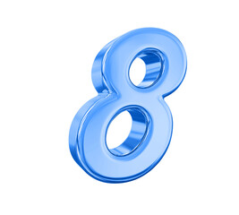 8 Blue Number