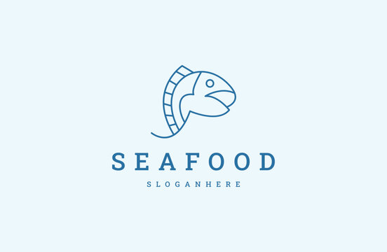 Fish Logo design vector Template. Seafood restaurant