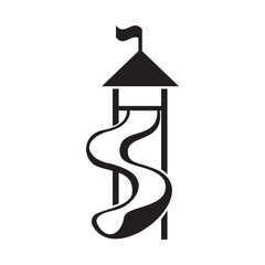 Water slide vector icon symbol