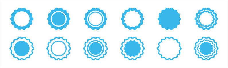 round badge icons set. certified symbol. quality signs, vector illustration