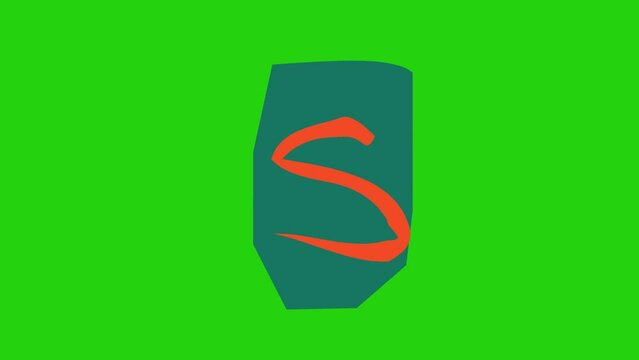letter S - Ransom note Animation paper cut on green screen	