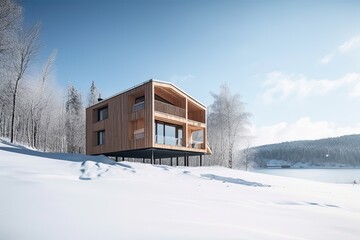 winter in the village Generative Ai