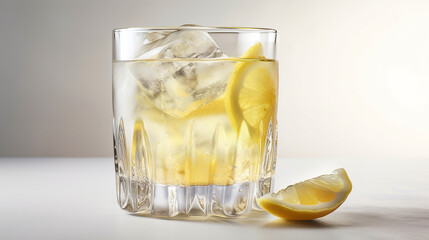 glass of water with ice beverage and food photography for restaurant menu generative AI