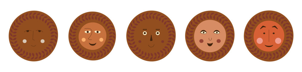 Male bizzare visage, abstract personage, mascot design, funny face, cute icon.