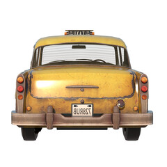Old Rusty Taxi 1- Back view png