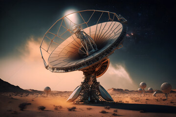 Radio telescope for space and stellar research in high resolution, detailed, space, innovation, contact with extraterrestrial civilizations, research, science, technology