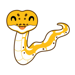 Cute pastel ivory ball python cartoon