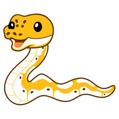Cute pastel ivory ball python cartoon
