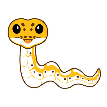Cute pastel ivory ball python cartoon