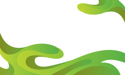 Green Wave abstract background. natural eco banner isolated on white. vector EPS 10
