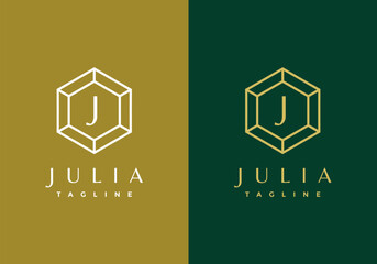 Premium monogram letter J initials logo. Universal symbol icon vector design. Luxury Jewellery logotype.