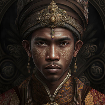 men, warrior, face, portrait, indonesian, batik ornaments, batik fabrics, java, sumatran, dayak, papua, tribe, ethnic, cultural heritage, asian, sout east asia, indonesia