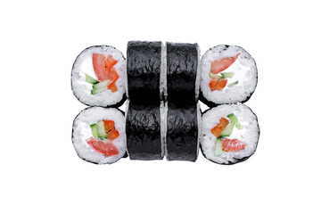 Sushi Rolls, Japanese foods, maki isolated background. Perfect for using in food commercial, menu,...