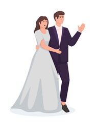 Bride and Groom. Couple wedding illustration