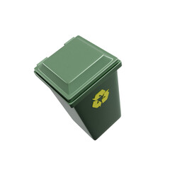 Rubbish bin, trash can 3D illustration, icon, Several View Pack Render, HD, Premium Quality, Alpha Background, PSD Format
