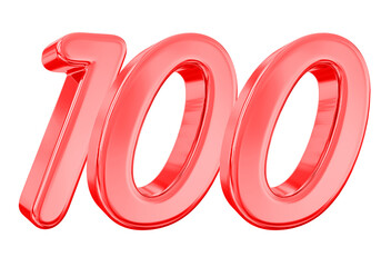 100 Red Number 