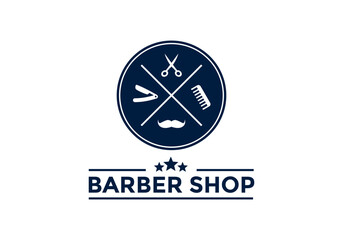 Barber shop logo with the title 'barber shop'