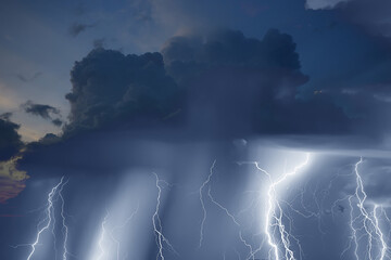 Fototapeta na wymiar lightning storm in the sky abstract background weather, light background