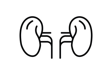 Fototapeta premium Kidney icon illustration. icon related to internal organ. Line icon style. Simple vector design editable. File EPS, SVG, PNG transparent, JPG.
